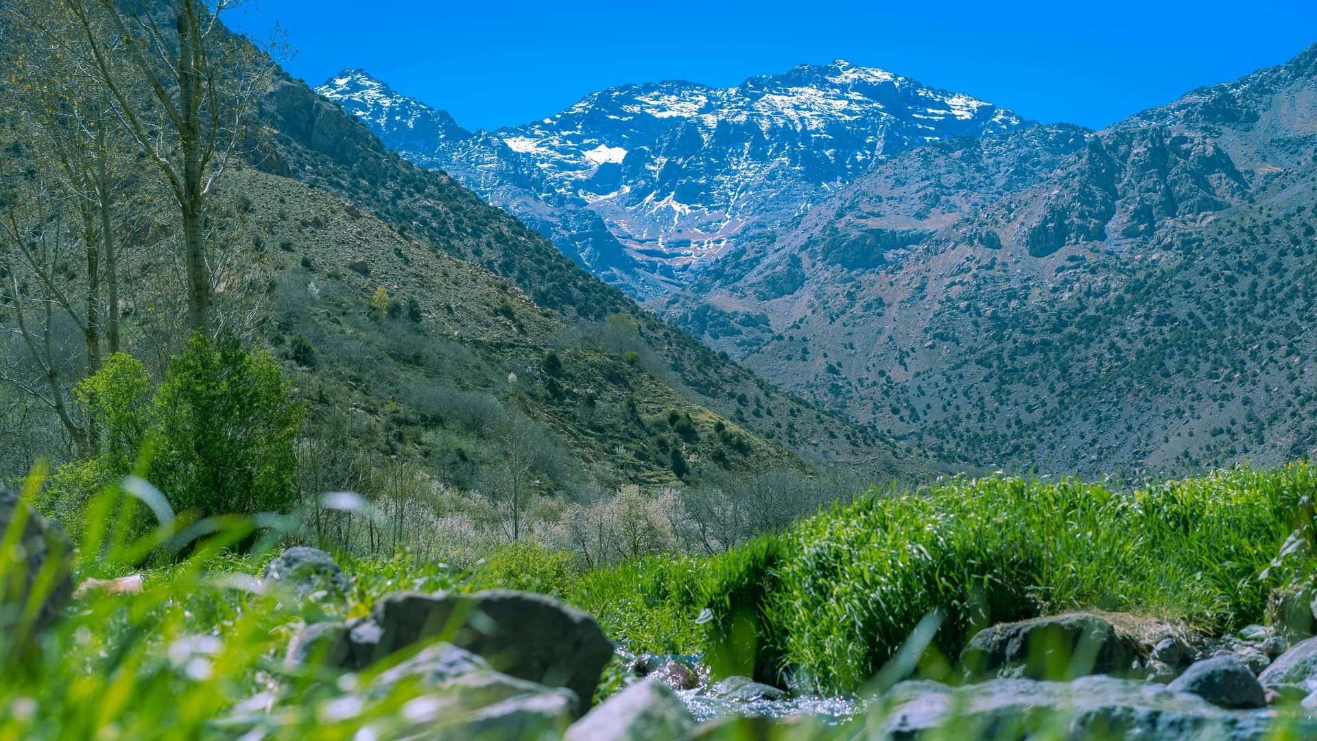 Décor captivant de la vallée d’Imlil dans le Haut Atlas