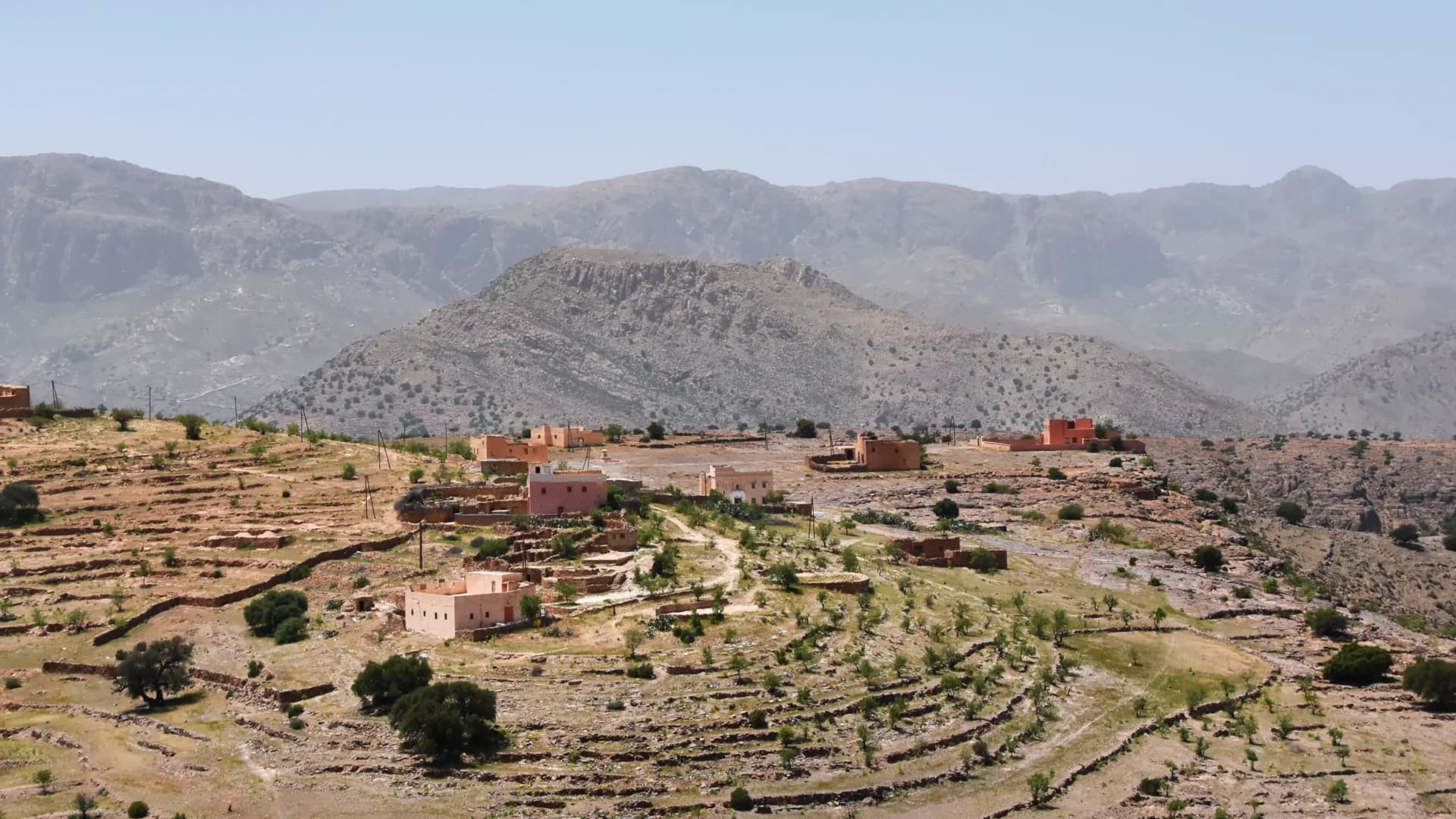 Paysage en terrasses dans le Haut Atlas