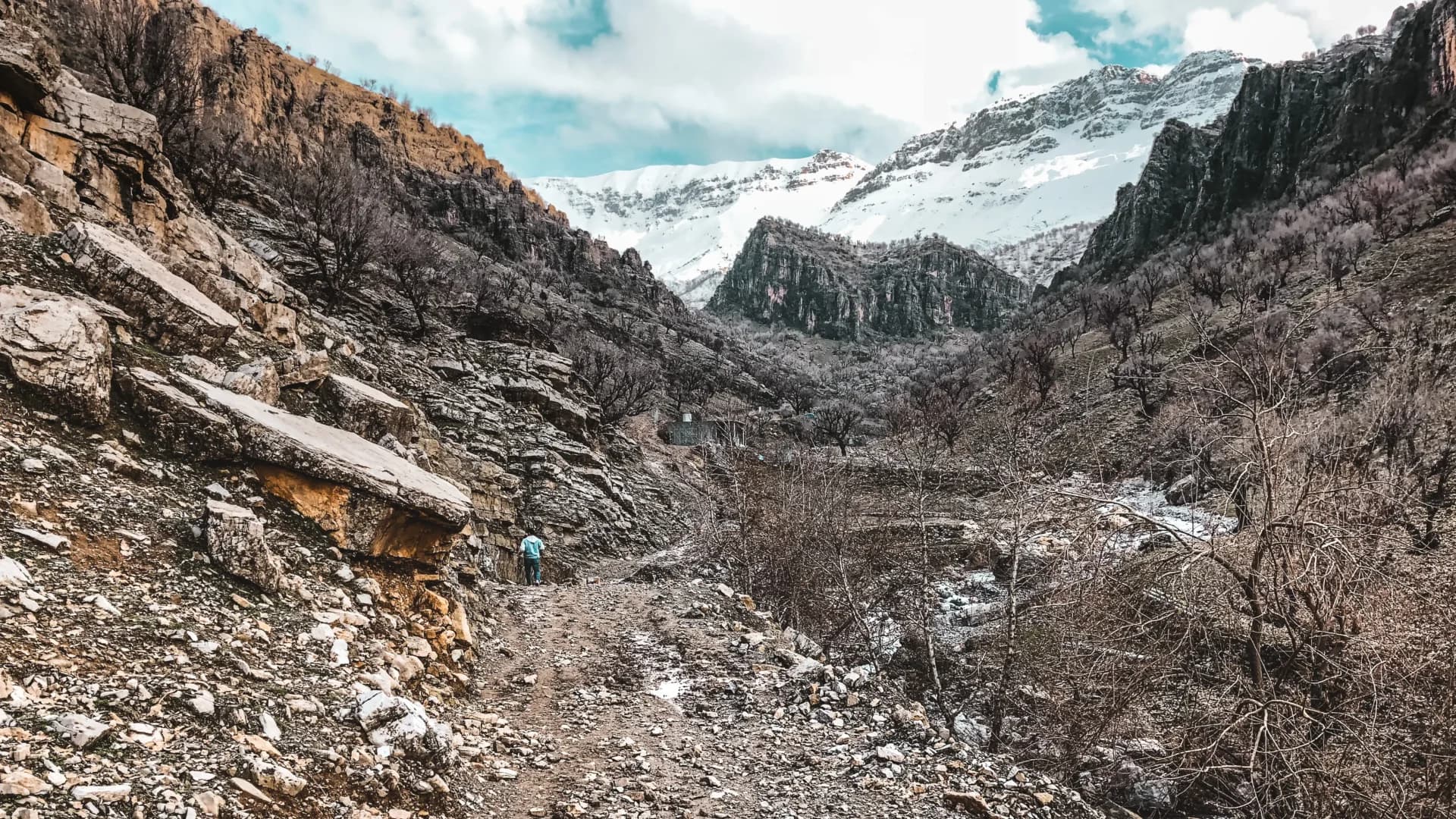 Sentier de grande randonnée dans le Haut Atlas près d’Imlil